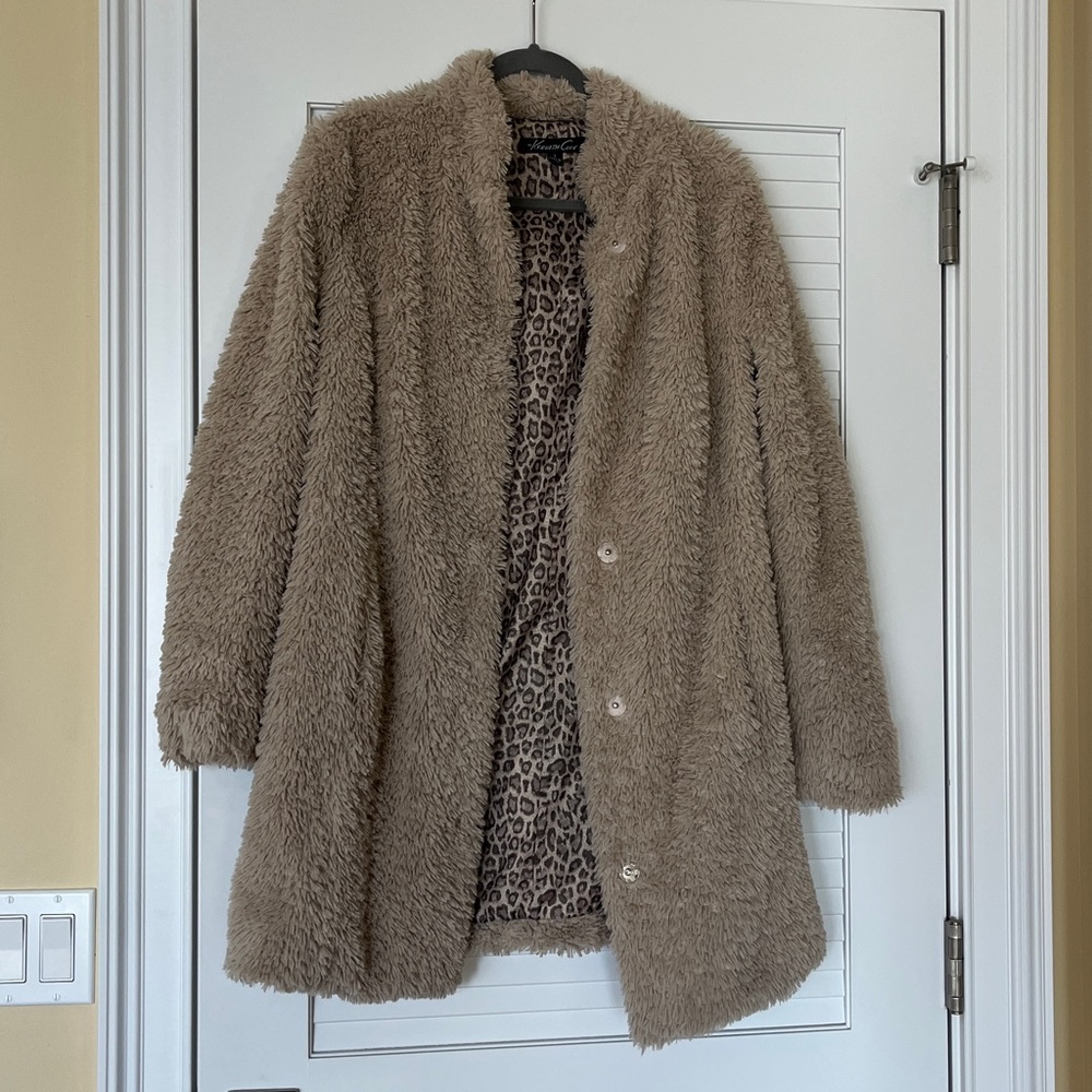 Kenneth Cole New York Tan Faux Fur Jacket